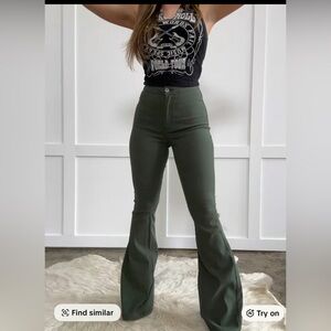 Women's Flare & Wide Leg Jeans - Green